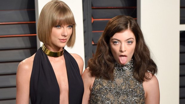 Mates Taylor Swift and Lorde attend the 2016 Vanity Fair Oscar Party.