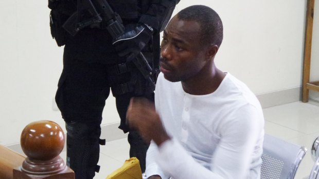 Michael Titus Igweh, who is facing execution in Indonesia within days, tells a court that police electrocuted his genitals to extract a confession.
