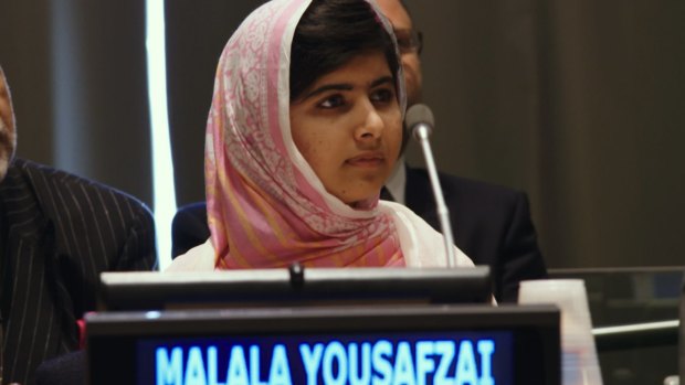 Malala Yousafzai at the United Nations General Assembly in 2013.