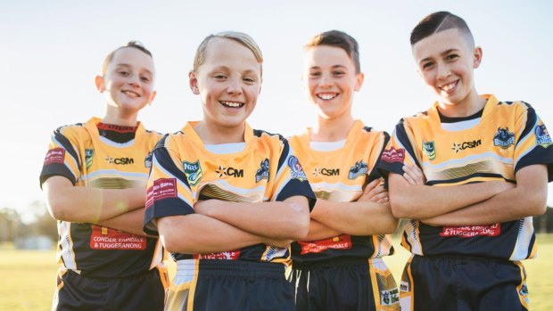 Kai Callaway (second from right) with his Tuggeranong Buffalos  team mates. Kai will be carrying the Queen's Baton for the Commonwealth Games in Canberra on Thursday at the National Arboretum about 10.15am.
