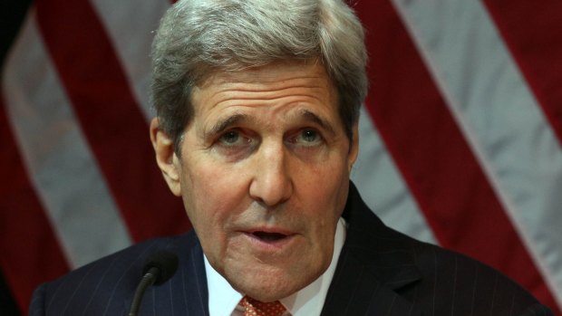 US Secretary of State John Kerry speaks during a news conference in Vienna.