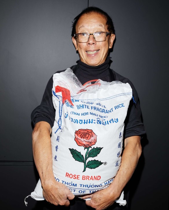 Tony Tan with Rose brand Thai jasmine white rice.