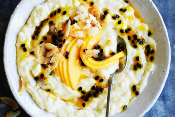 Rice pudding gets a tropical refresh.