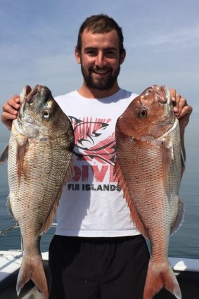 Good catch:  Ben Cunnington after a successful day fishing.