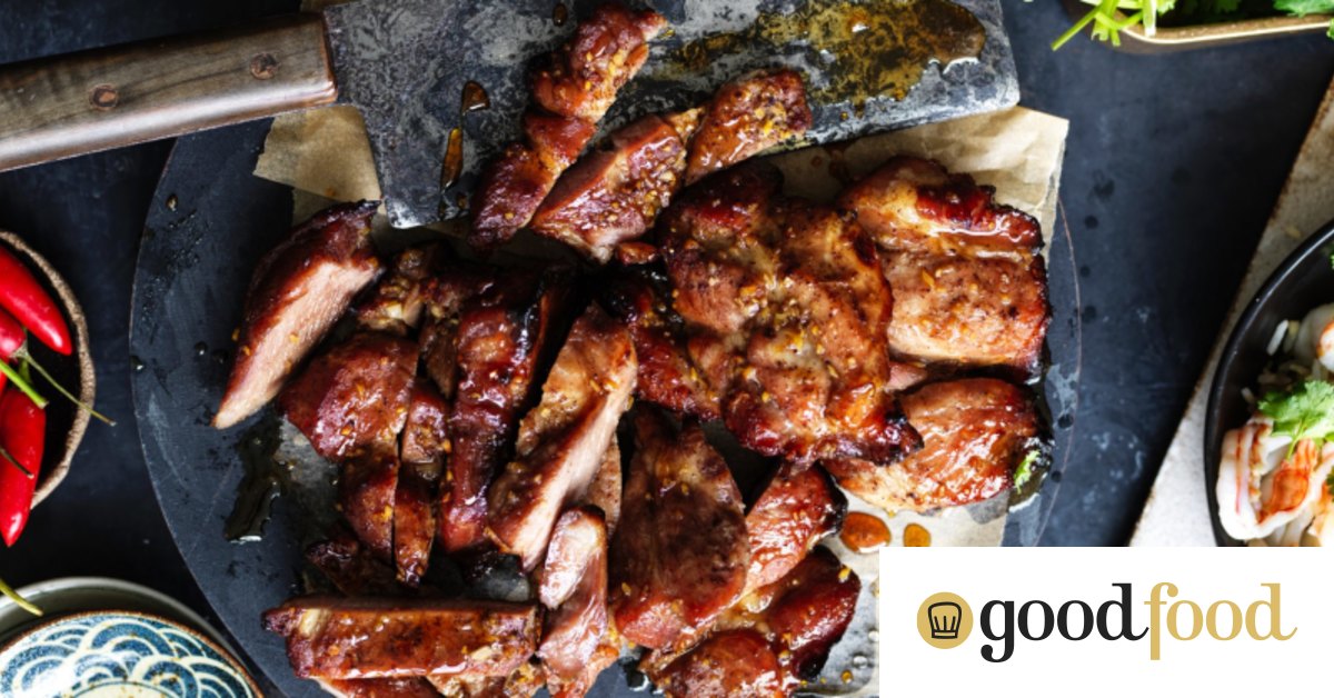 Roasted caramel pork with honey, ginger and five-spice