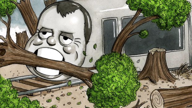 The "light" rail consumes all before it, for dubious benefit. Illustration: John Shakespeare