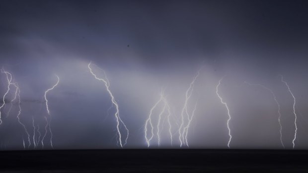 An intense lightning barrage over the northern beaches of Sydney on Thursday.