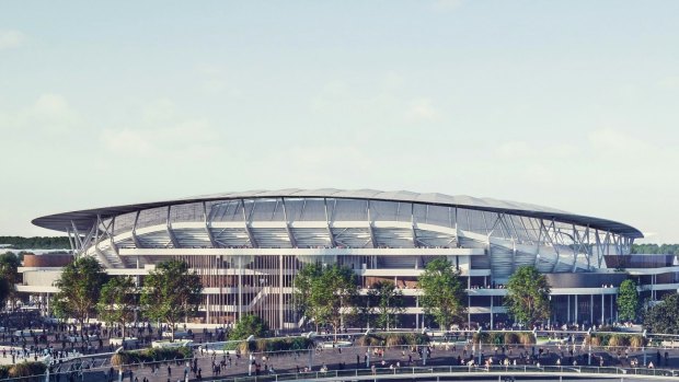 An artist's impression of what the new Allianz Stadium will look like. The stadium is built entirely on SCG Trust lands.