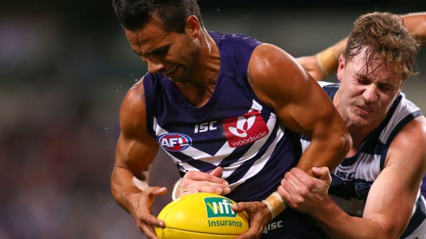 Danyle Pearce continues to be a Dockers regular despite terrible skills under pressure.