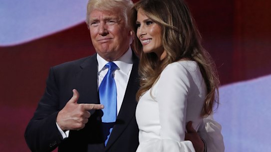 Donald Trump introduces his wife Melania at the Republican National Convention in Cleveland.