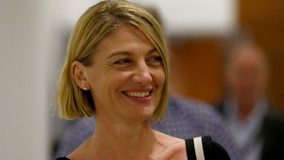 All smiles: Australian television presenter Tara Brown arrives in Sydney after being released from a Beirut prison.