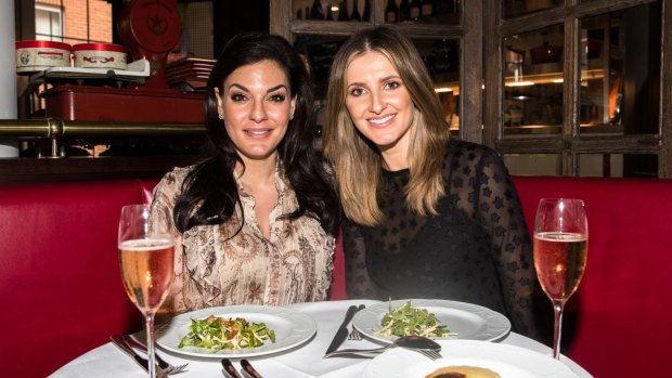 Nicole O'Neil (left) lunching with Kate Waterhouse at Bistrot Gavroche in Chippendale.