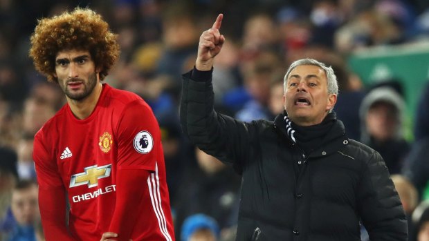 Key moment: Jose Mourinho brings on Marouane Fellani, who would shortly give away the penalty that tied the game.