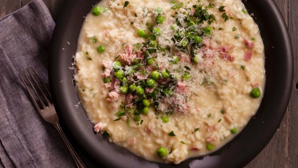 Jill Dupleix's risotto with peas and bacon is a good starting point 