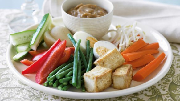 Indonesian gado gado salad.