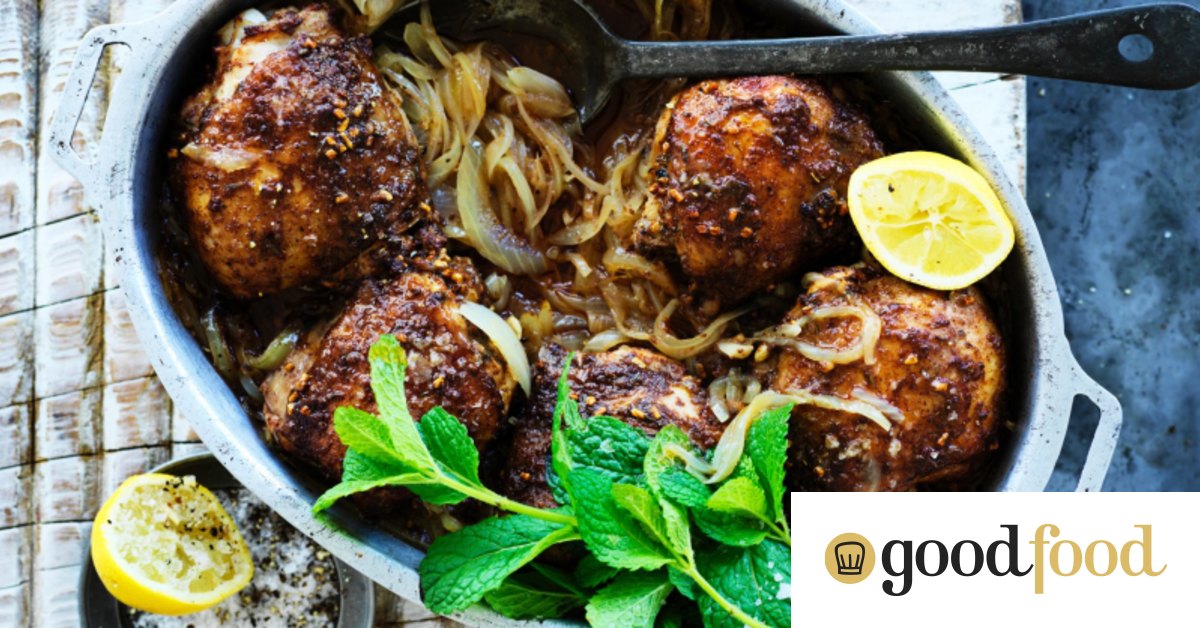 Chicken tray bake with fenugreek, sumac and onions