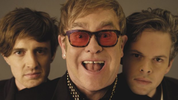 Pnau's Peter Mayes, Elton John and Nick Littlemore.