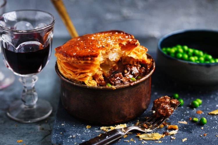 Neil Perry's beef chuck and pea pot pie.