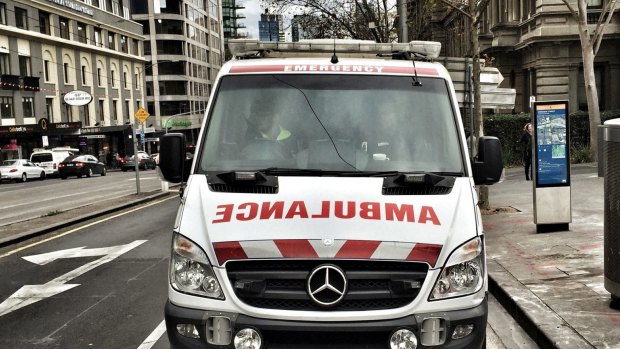 Two pedestrians were taken to Royal Melbourne Hospital after being hit by a car.