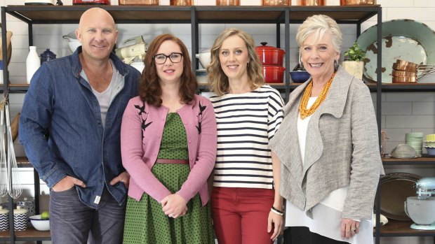 <i>The Great Australian Bake Off</i> judges and hosts (from left): Matt Moran, Mel Buttle, Claire Hooper and Maggie Beer.
