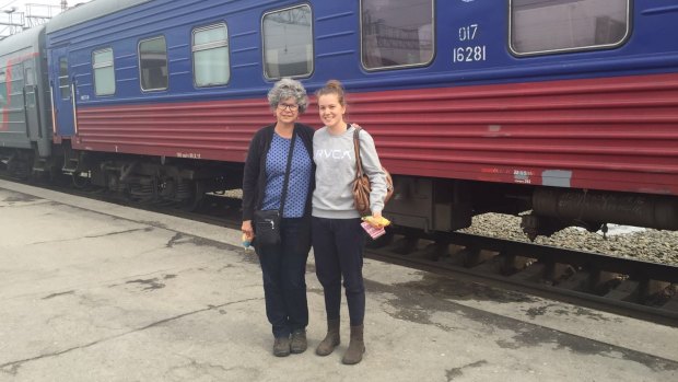 Kate Minkoff and Julia Foskey (mother and daughter), from Melbourne, at one of their stopovers during the trip.