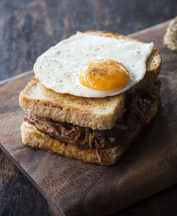 Shredded brisket is great in toasties, such as this sandwich from Stagger Lees in Melbourne.