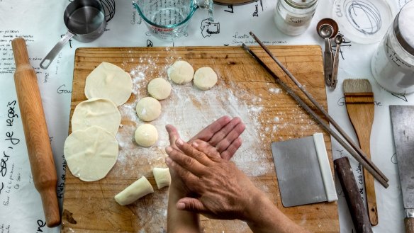 Hands-on: Angie Chong has taken her dumpling-making classes online.