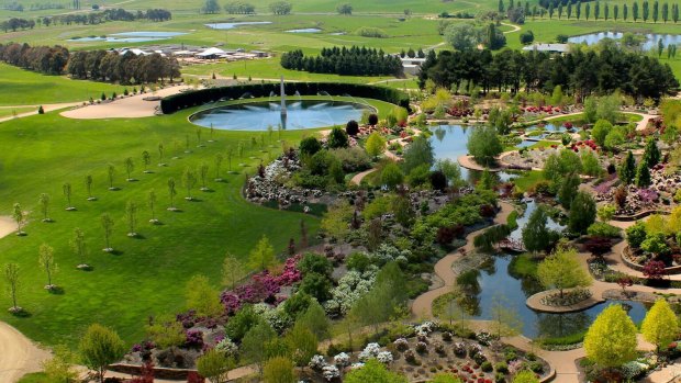 Among the features at Mayfield Garden are the Water Garden and an obelisk.