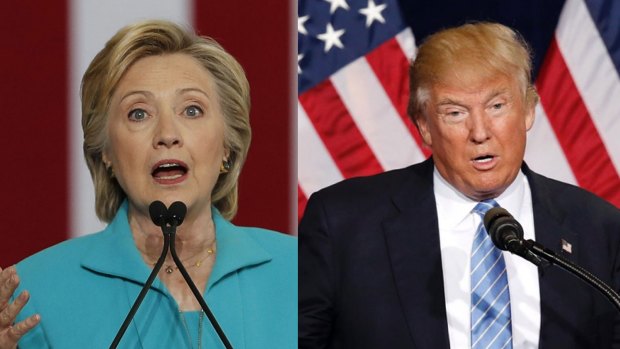 The two US presidential nominees Hillary Clinton and Donald Trump.