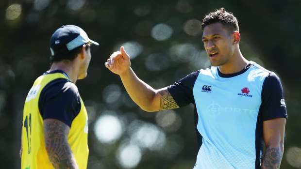 In fine form: Israel Folau has looked dangerous for the Waratahs this pre-season.