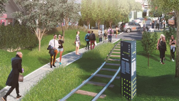 Walking beside tram tracks: an artist's take from the Future Street Project. 