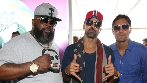 American actor Shemar Moore and friends at the invite only New Year's Day party in Catalina, Rose Bay, Sydney. 