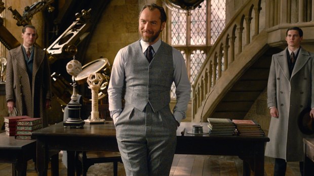Albus Dumbledore is back, played in his early middle age by a donnish yet suave Jude Law.