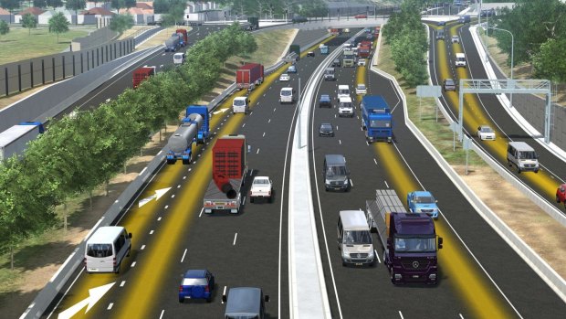 An artist's impression of WestConnex. The government is preparing to announce a contract has been signed for construction firms to build an early stage of the motorway.