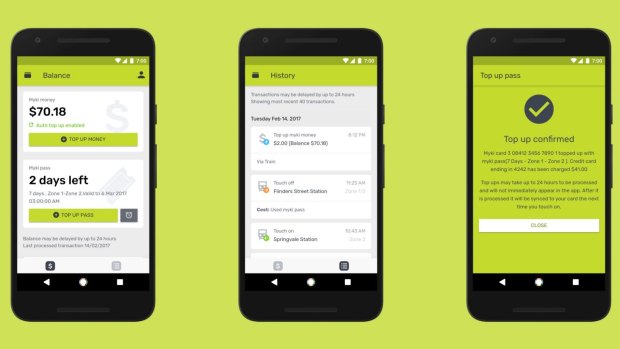App mypal lets you top-up myki on your mobile.