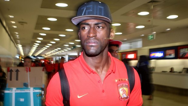 Fresh-faced:  Evergrande's Jackson Martinez looking well-rested after his flight from China.