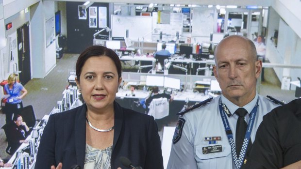 Deputy Commissioner Steve Gollschewski, pictured at amedia briefing with Premier Annastacia Palaszczuk during February's Cyclone Marcia, will now head specialist operations.