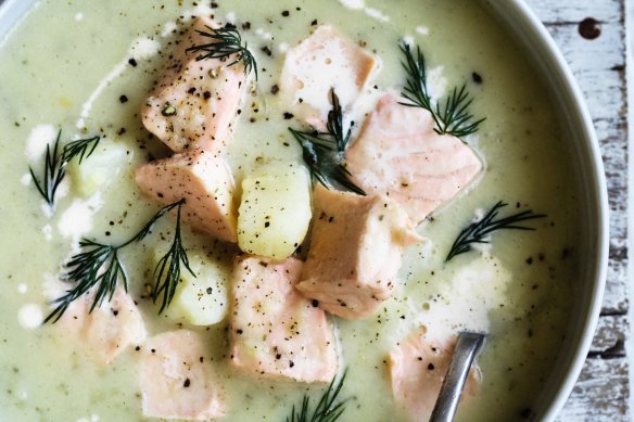 Jill Dupleix's salmon and fennel soup.