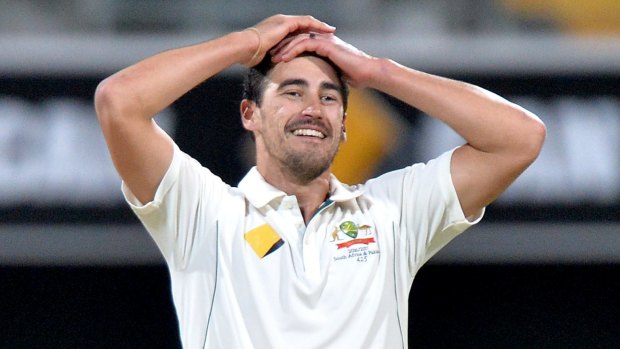 Near Mitch: Tourists' tenacious fightback frustrated Starc's best efforts for long periods.
