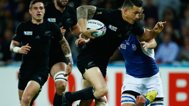 Off the leash: Sonny Bill Williams put in a star turn as the All Blacks downed Namibia.