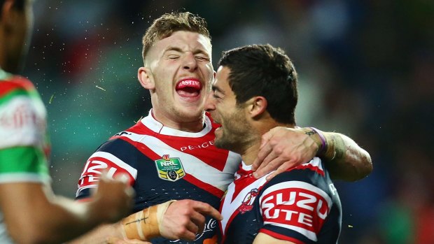 Thanks, mum: Jackson Hastings is happy in his Roosters' role.