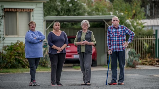 Symonstons Sundown village permanent residents (from left) Barbara Airs, Tania Anthes, Ros Kealy and Tony Airs have concerns over what the change owners of the complex will bring.