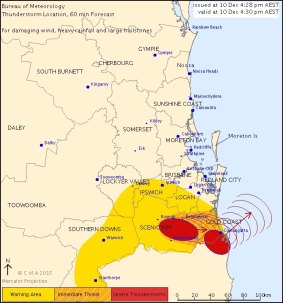 Queensland Storm: Bureau of Meteorology update at 4.28pm.