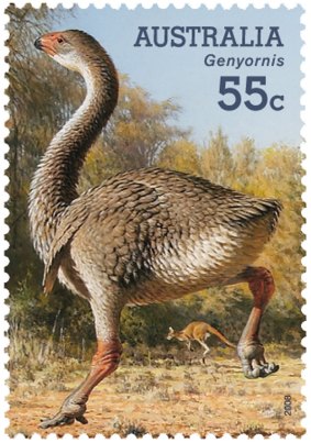 Stamped out: An Australian stamp commemorating Genyornis.