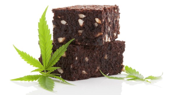 FHTTB2 Cannabis brownie.. Image shot 10/2015. Exact date unknown. mature man and smoking cannabis