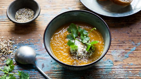 Pumpkin soup with dukkah by Jane Holroyd
Soup picture from Vicki Liley pumpkin soup