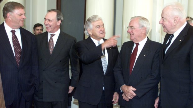 Former Labor leaders Kim Beazley, Paul Keating, Bob Hawke, Bill Hayden and Gough Whitlam