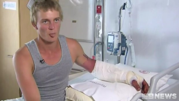 The teenager was attacked by a crocodile when he jumped into the Johnstone River in March.