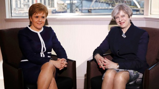 Scotland's First Minister Nicola Sturgeon and Britain's Prime Minister Theresa May met in Glasgow on Monday. The discussions were described as cordial, though there was no handshake for the cameras and no press conference.