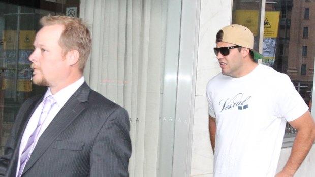Tough time: Wade Graham arrives for a meeting with ASADA officials in 2013.